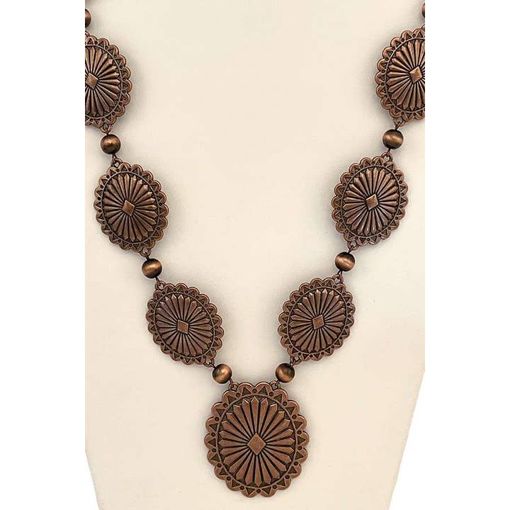 anbfashion - Vente Parures de bijoux - ENSEMBLE DE COLLIERS CONCHO GRAVÉS À MAILLONS3