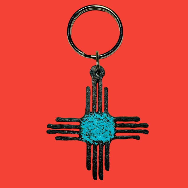 Zia keychain southwestern souvenir New Mexico Sedona USA eco for wholesale by Whimsies
