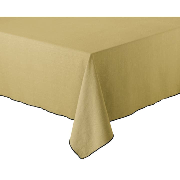 Grace Khaki Recycled Tablecloth 140 X 250 for wholesale by Maison Vivaraise & La Cerise sur le Gâteau