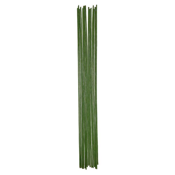 Angels Craft - Wholesale Craft Supplies - Floral Stem Wire 15-ct - Green Paper Wrap