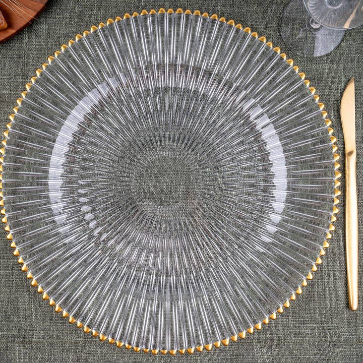 Majestic 13" Glass Charger (Case Pack 12) for wholesale by Gifts Plus