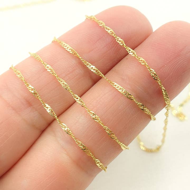 020G2SLMSIT2byFt. 14K Solid Yellow Gold Singapore Chain for wholesale by Tresor Jewelry Inc.