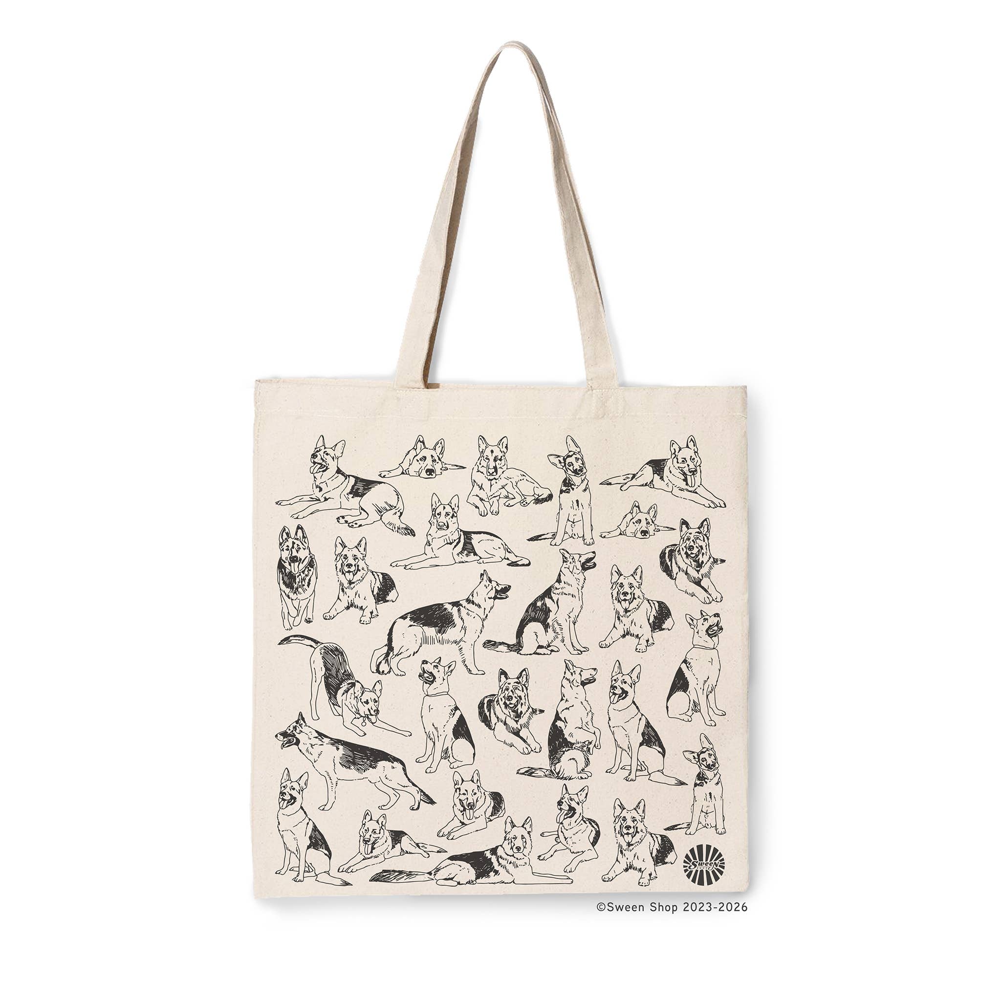 Sween Shop – Engroshandel Tote bag - Unisex – Schæferhund bomuldslærredstaske kæledyr hund gave sommer0