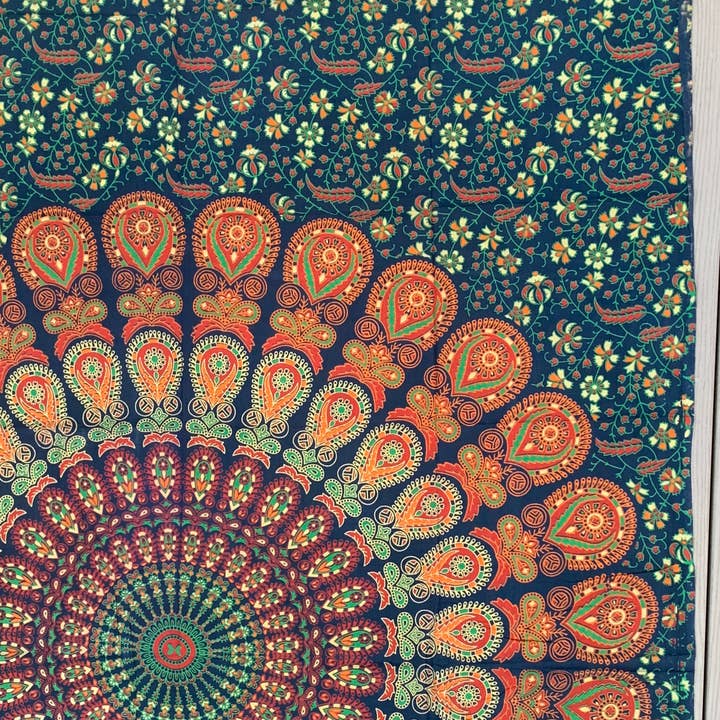 Lungta Imports - Venta al por mayor Tapices/telas - Tapiz de mandala de loto para decoración para colgar en la pared 80 «X50" Verde