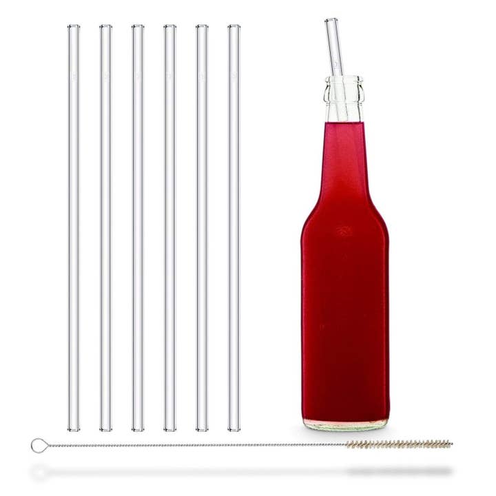 6 x 27 cm (straight) glass straws for bottles and carafe for wholesale by HALM Straws