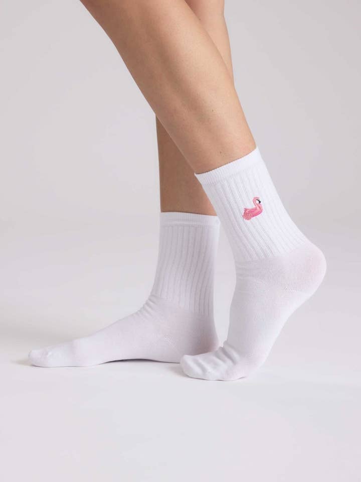 FLOATING FLAMINGO SOCKS for wholesale by No Bad Days Club