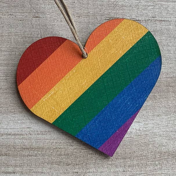 Pride Ornament - Heart for wholesale by Juniper & Spruce