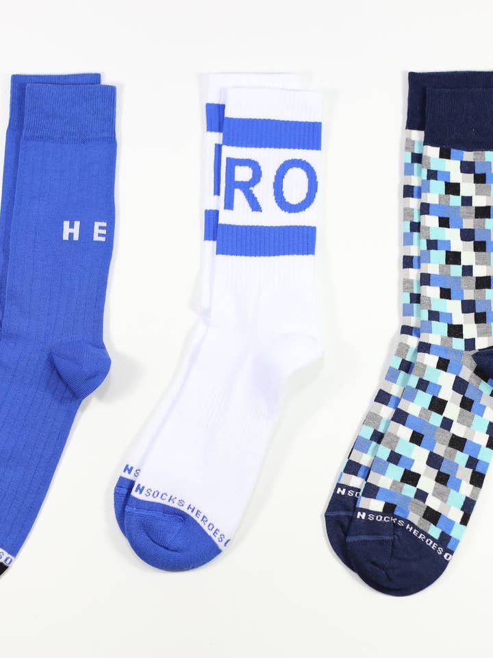 Giftpack Blu per la vendita all'ingrosso da parte di Heroes on Socks