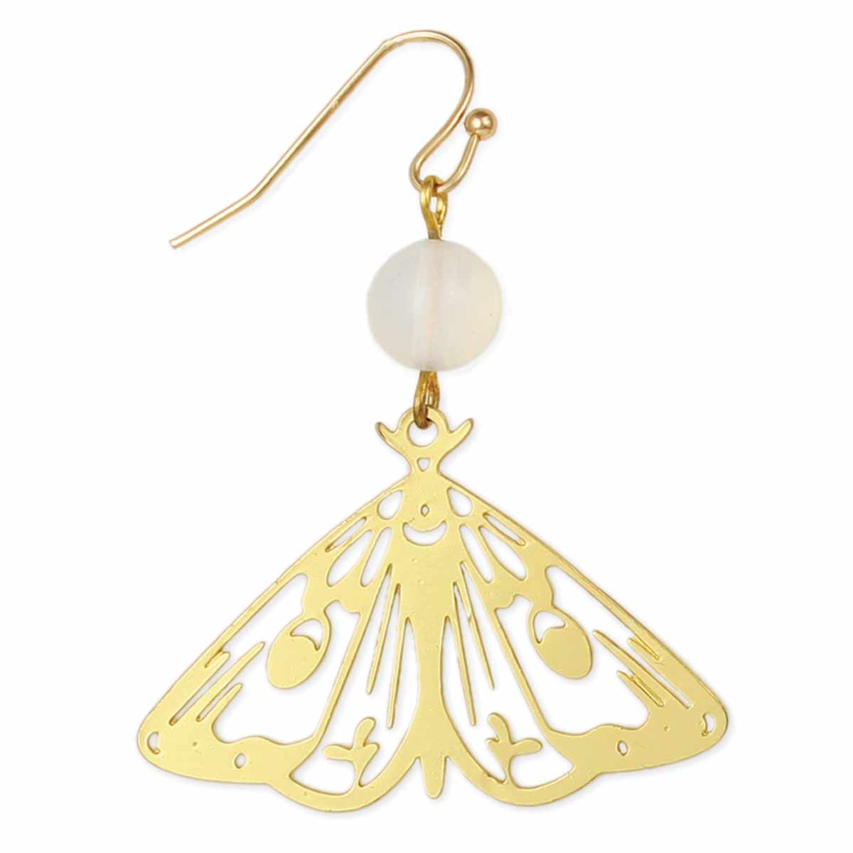 ZAD - Wholesale Hangende/ronde oorbellen - Full Moon Flyer Luna Moth gouden oorbellen1