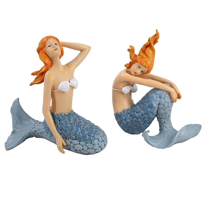 CB Home Collection - Wholesale Decorative Figurine - 6.25" Resin Posing Mermaid Figurines - 2 Assorted4
