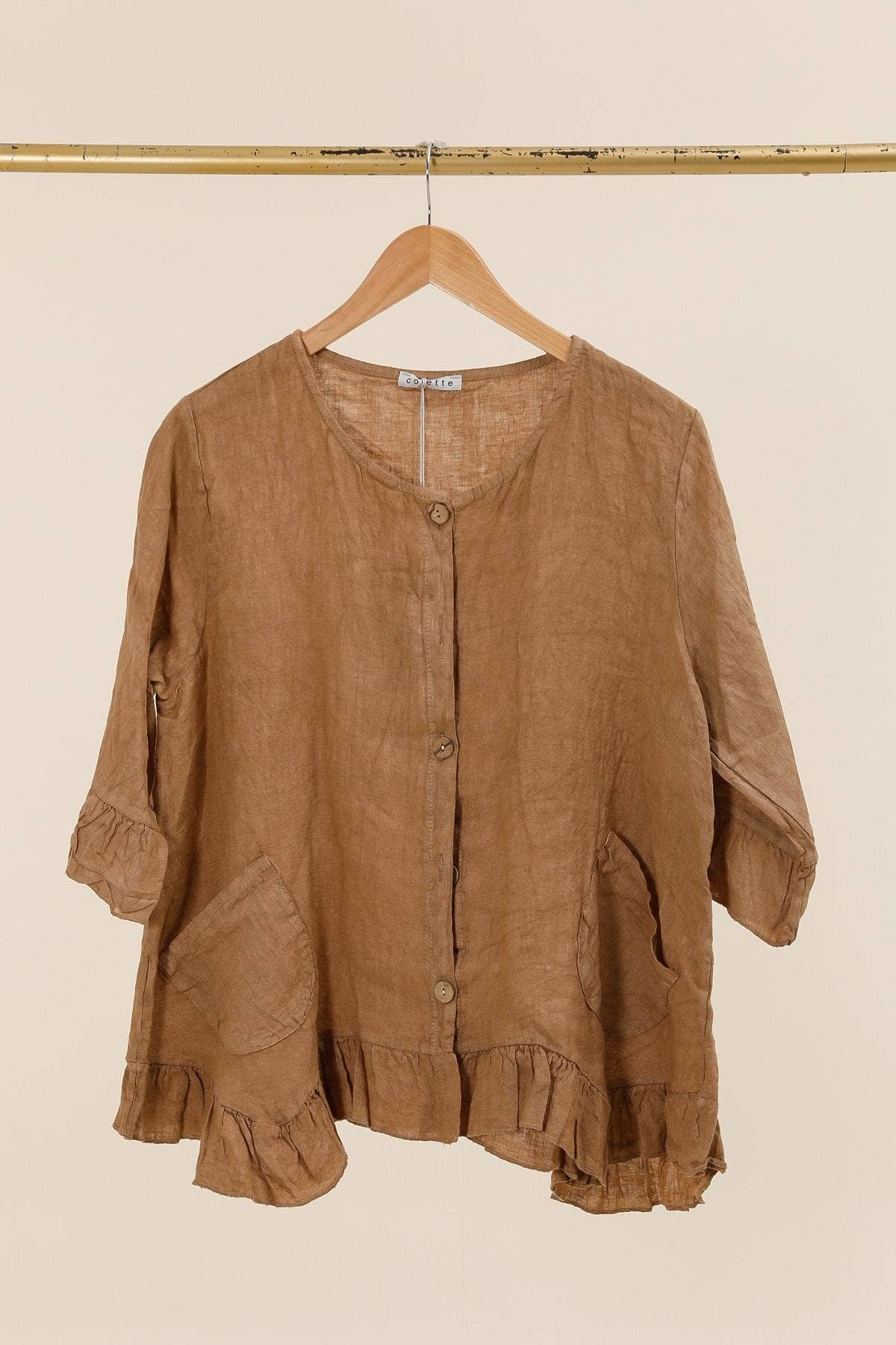 la maison des fibres naturelles - Wholesale Varsity/Baseball Jacket - Women's - Buttoned jacket 100% linen 16348