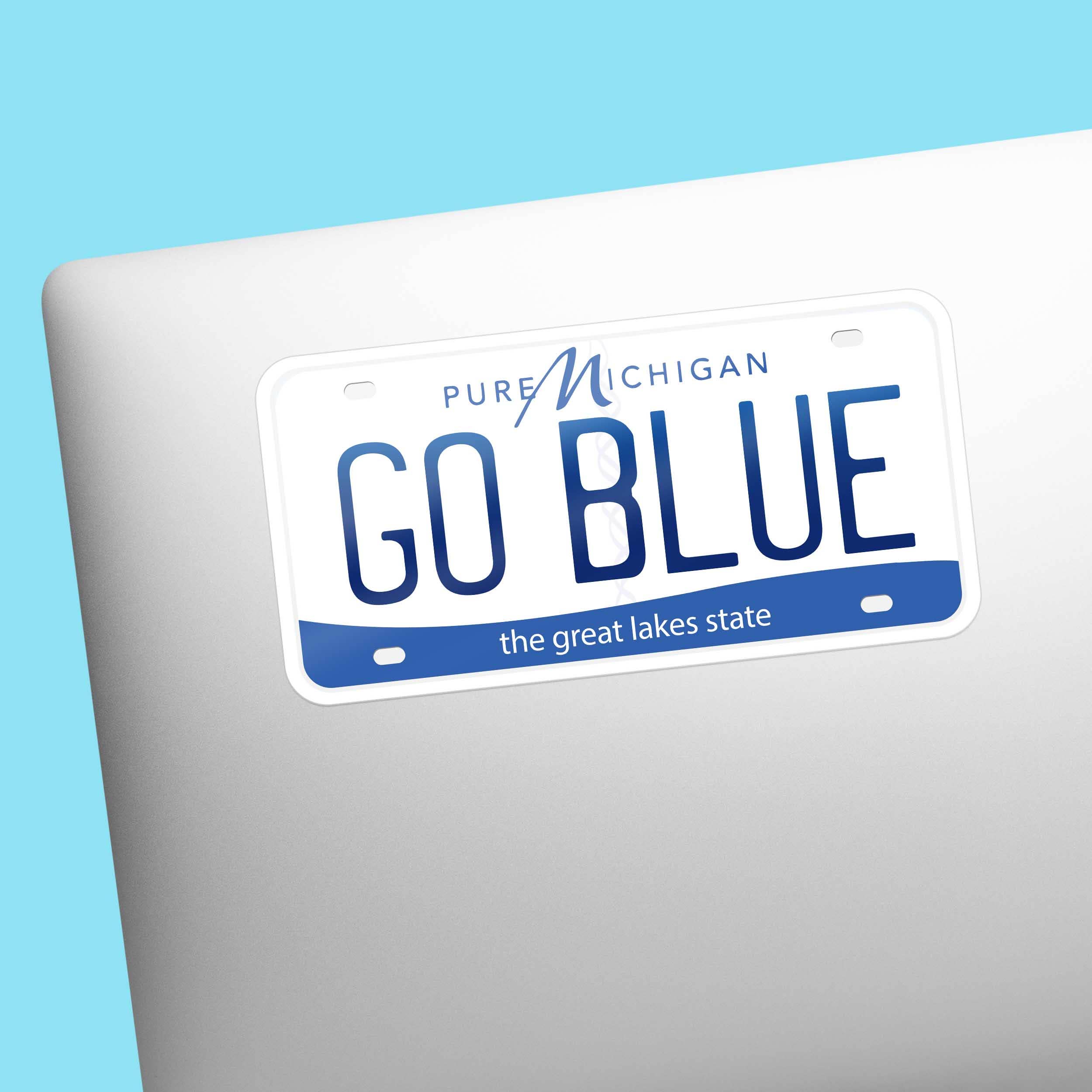 Sentinel Supply – Adesivo por atacado – Autocolante Go Blue Michigan Matrícula1
