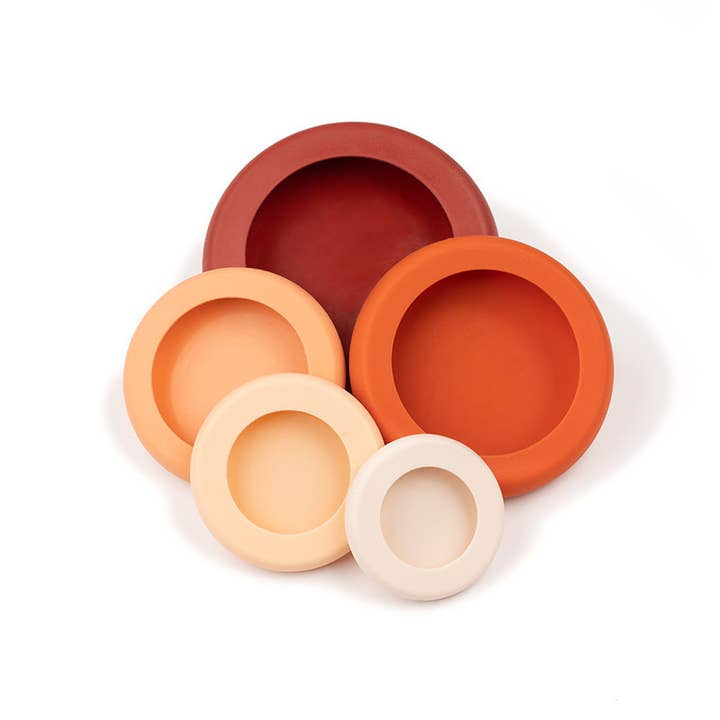 Food Huggers - Wholesale Food Storage Wrap/Bag - BEST SELLER - Terra Cotta Food Huggers - Set of 5