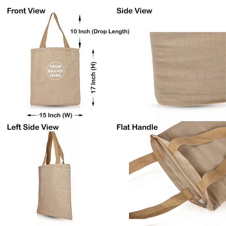 ecojutebags - Wholesale Grocery/shopping bag - 4-Pack Juco Tote Bags – 17"x15" Burlap Bags, Gifting Bags2