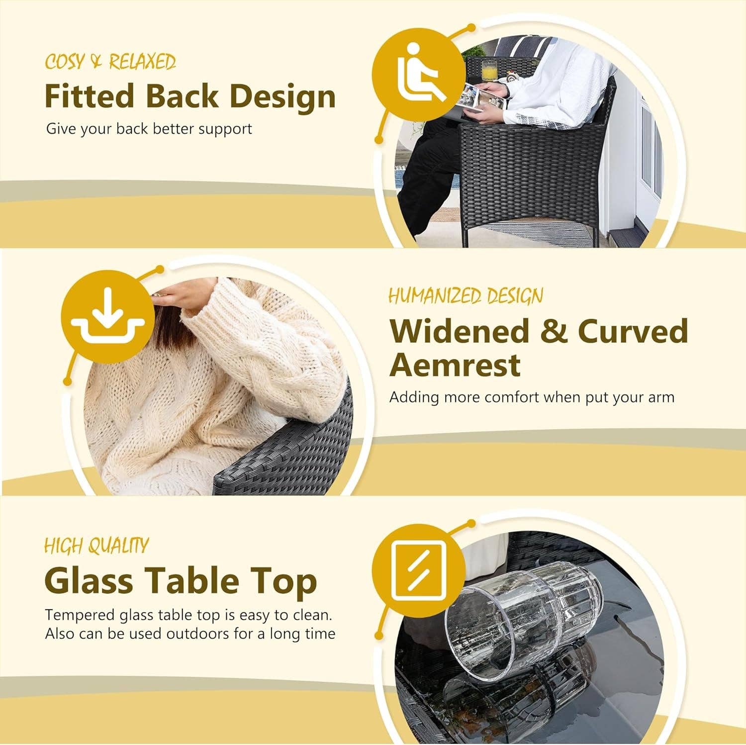 Outdoor Patio 2 Seat Loveseat Set With Built Table Beige for wholesale on Faire3