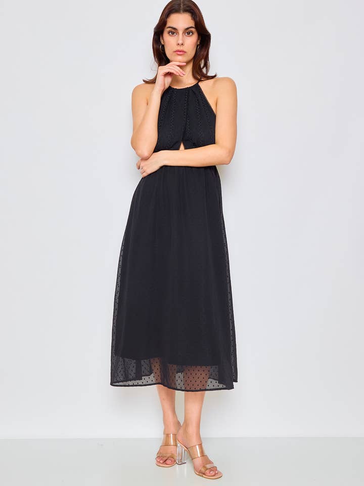 LOVIE & CO - Wholesale Dress - Women's - Long dress with textured fabric and halter neck6