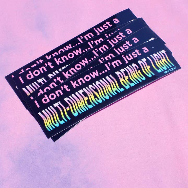 Multidimensional Being Vinyl Sticker for wholesale by Peach Beast