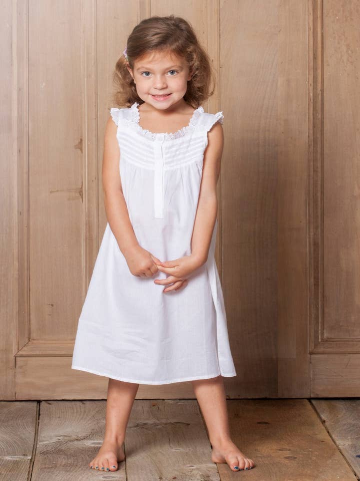Vestido de Algodão Branco Jessie, Folho por atacado de Jacaranda Living