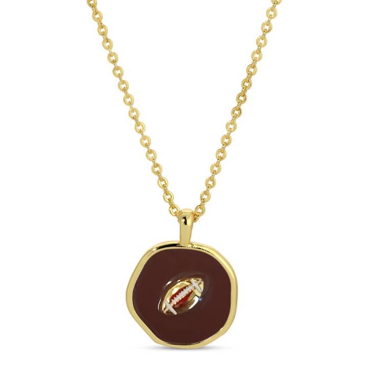 Splendid Iris - Wholesale Pendant/Charm Necklace - Touchdown! Football Pendant Necklace