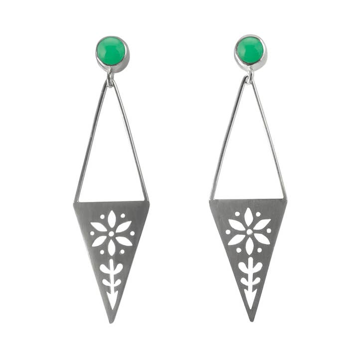Triangle Garden Gem Post Earrings for wholesale by Kalai Jewelry