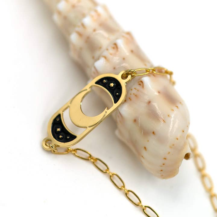 Bracciale a forma di luna in oro o argento - Vari colori per la vendita all'ingrosso da parte di Les Naturalistes