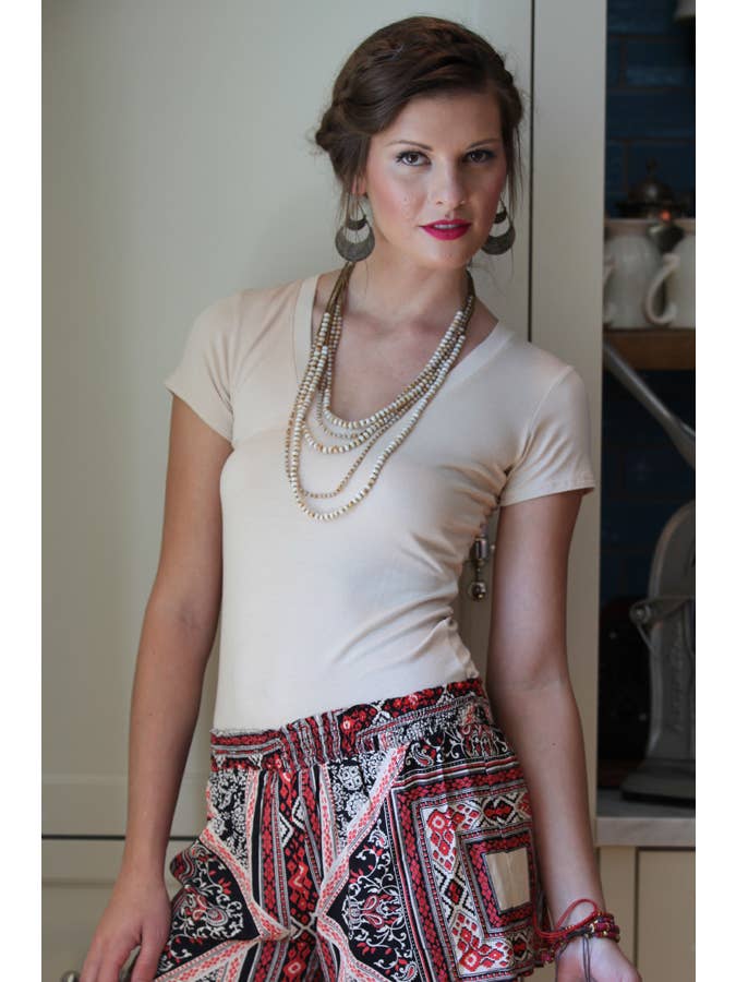 ANGIE - Wholesale T-Shirt - Women's - X2731-ASIS VNECK T SHIRT BASIC TOP13