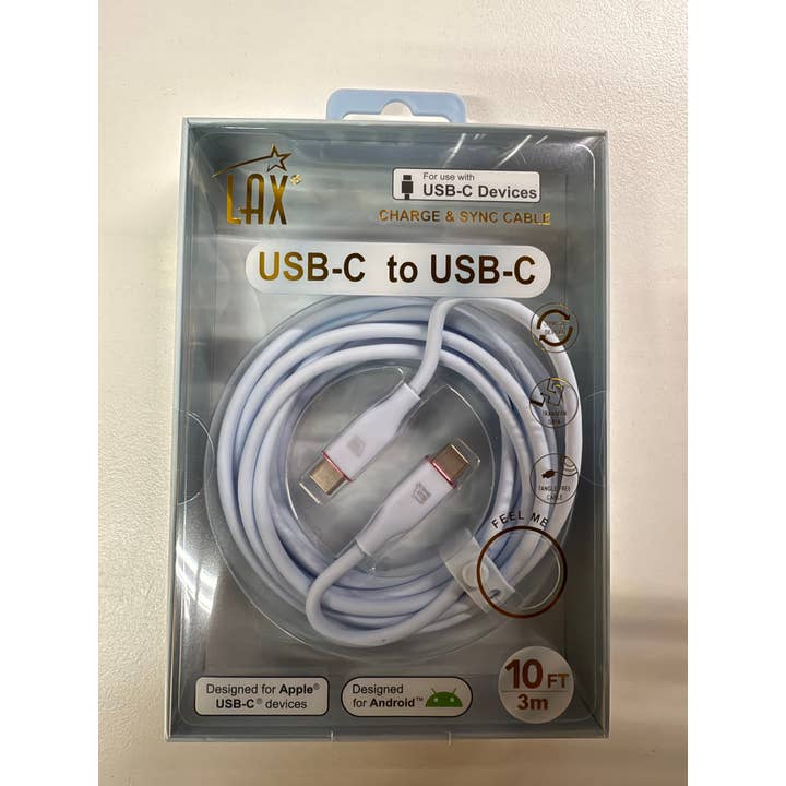 LAX Gadgets - Wholesale Charging Cable - Fast Charging USB-C to USB-C Braided Cables—Retail pack2
