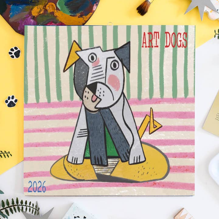 2026 Art Dogs Wall Calendar for wholesale by Niaski - Feline Fine Art (USA DUTIES PAID)