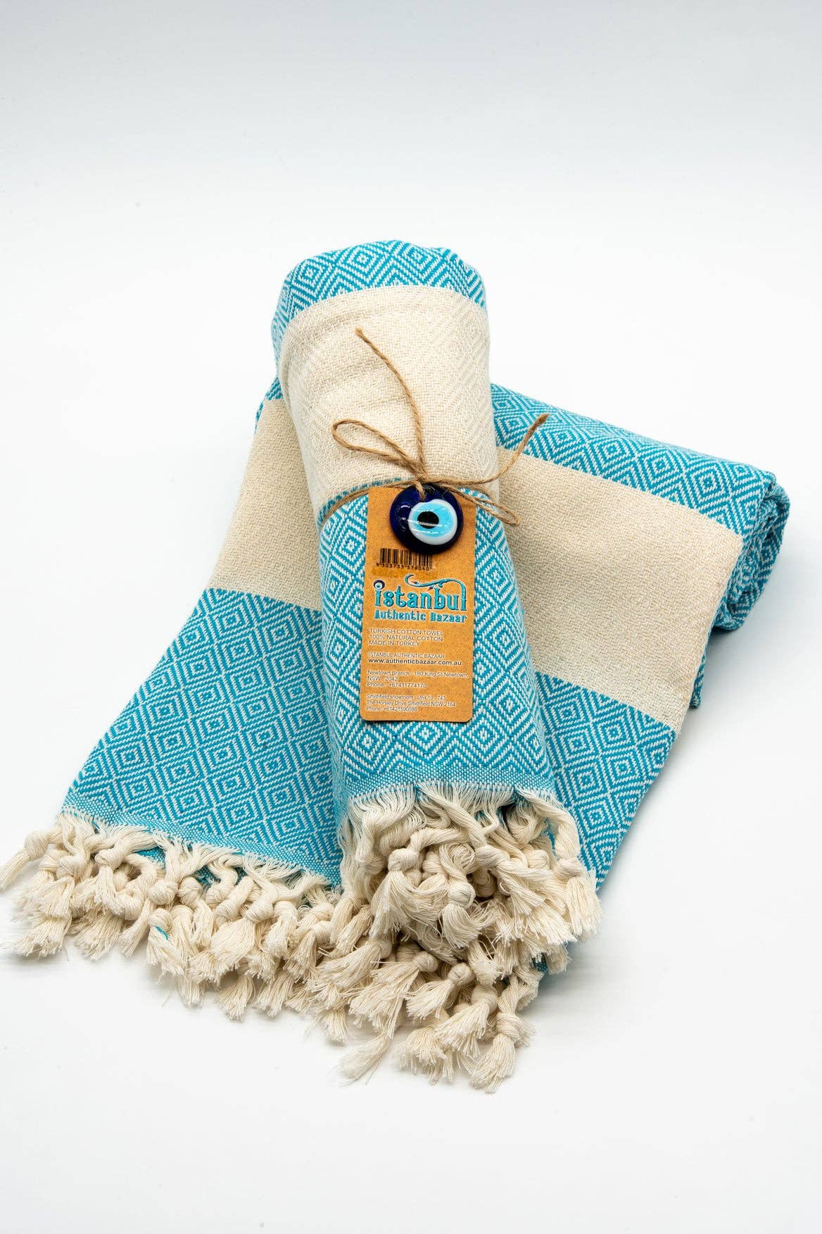 Istanbul Authentic Bazaar - Wholesale Beach towel - Turkish Cotton Towel- Blue0