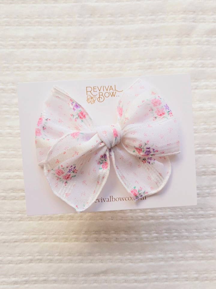 Fable Bow on Clip • Rosetta Floral for wholesale by Revival Bow Co.