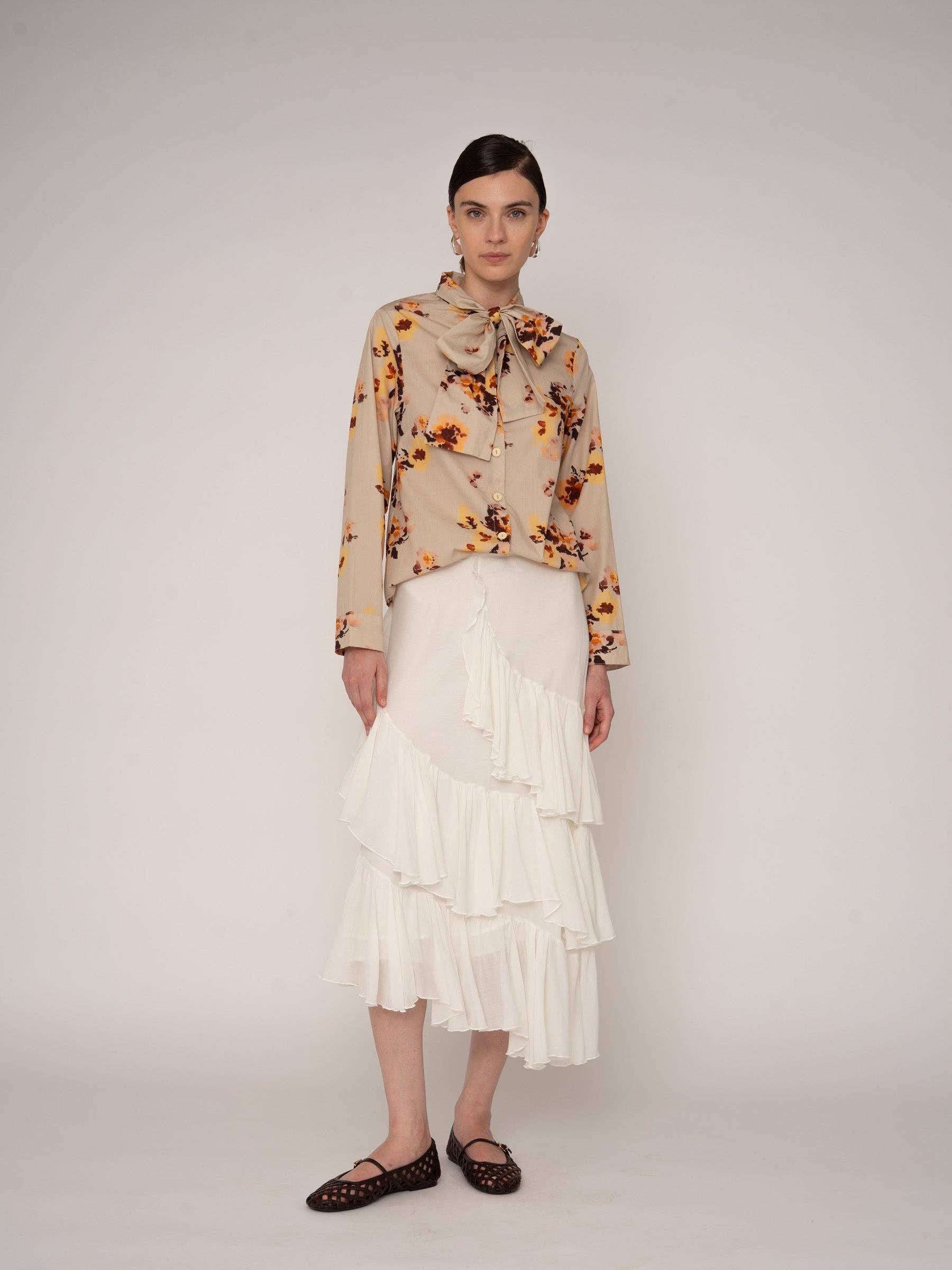 CARMEN SAYS - Vendita all'ingrosso Camicetta - Donna - Blusa con fiocco a stampa floreale Juliette4