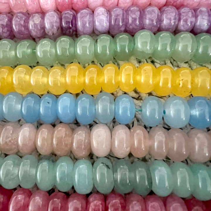Sonya Renee Jewelry - Wholesale Beaded/Pearl Necklace - Lilly Gemstone Bead Necklace multi-color 8mm opals jade 38