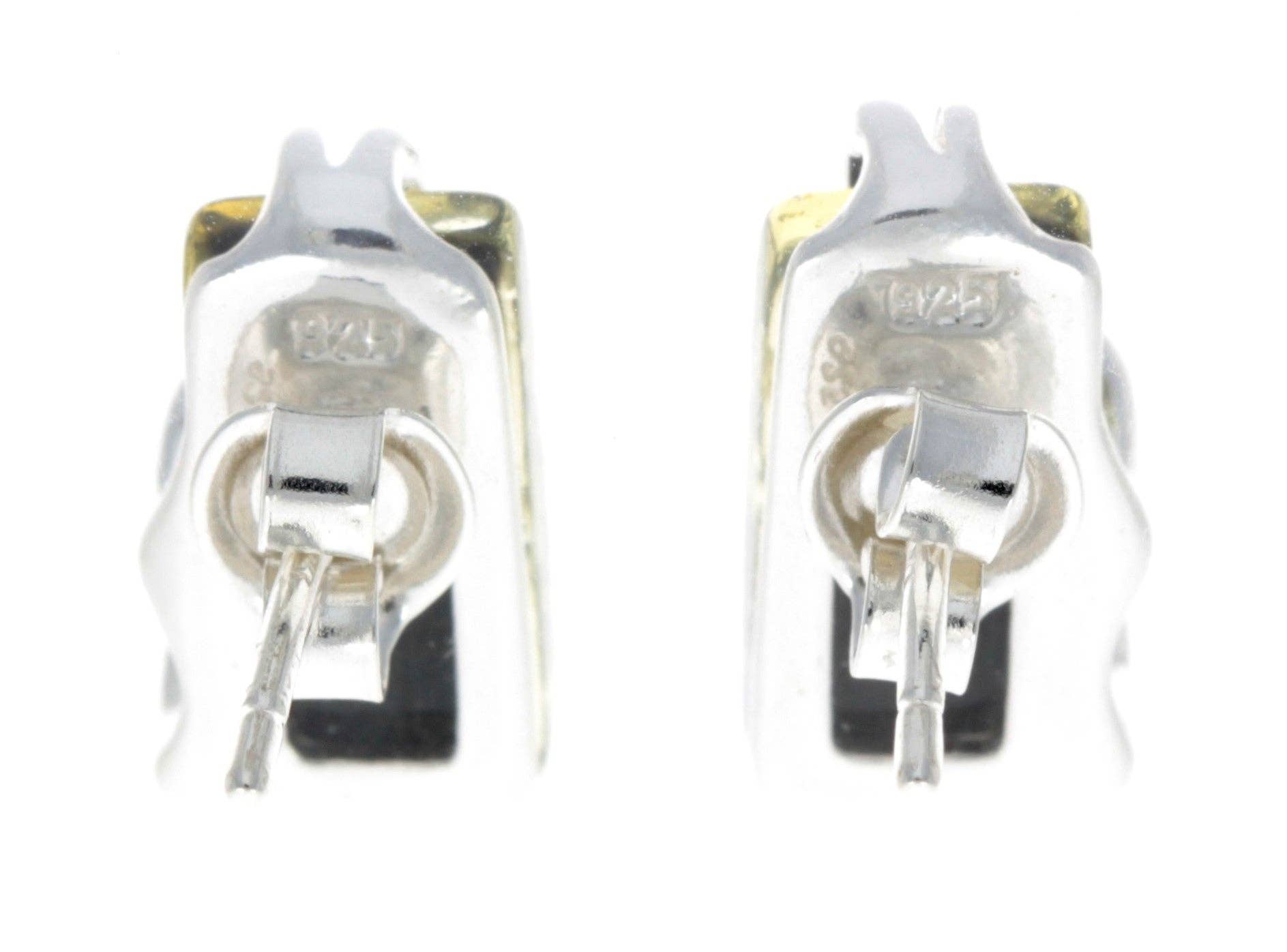 SilverAmber Jewellery - Wholesale Stud/Post Earrings - 925 Sterling Silver & Baltic Amber Modern Studs Earrings - GL0056