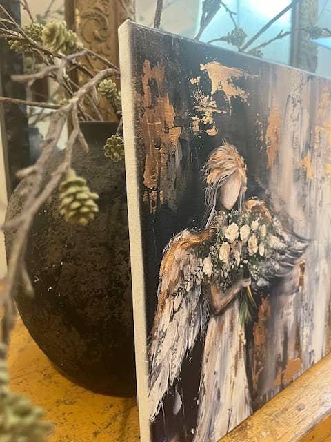 Rustic Nester - Wholesale Canvas Art - Angel canvas art print, Christian home decor, Wall hanging1