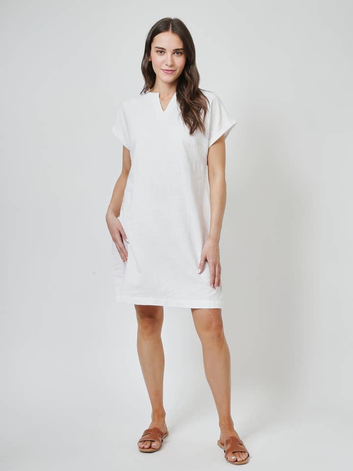 Galakleid - Weiß - Bio-Baumwoll-Leinenmischung für den Großhandel von Mudd & Water