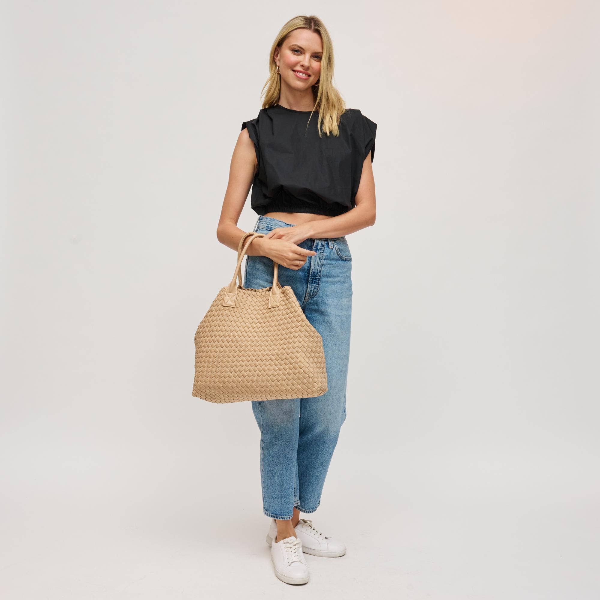 Urban Expressions – Großhandel Tragetasche – Damen – Ithaca Tote aus gewebtem Neopren mit veganem Lederhenkel26