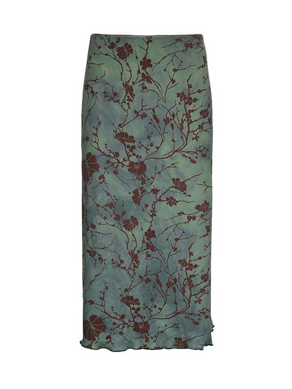 VERDE Gonna stampata verde in vendita all'ingrosso su Faire2