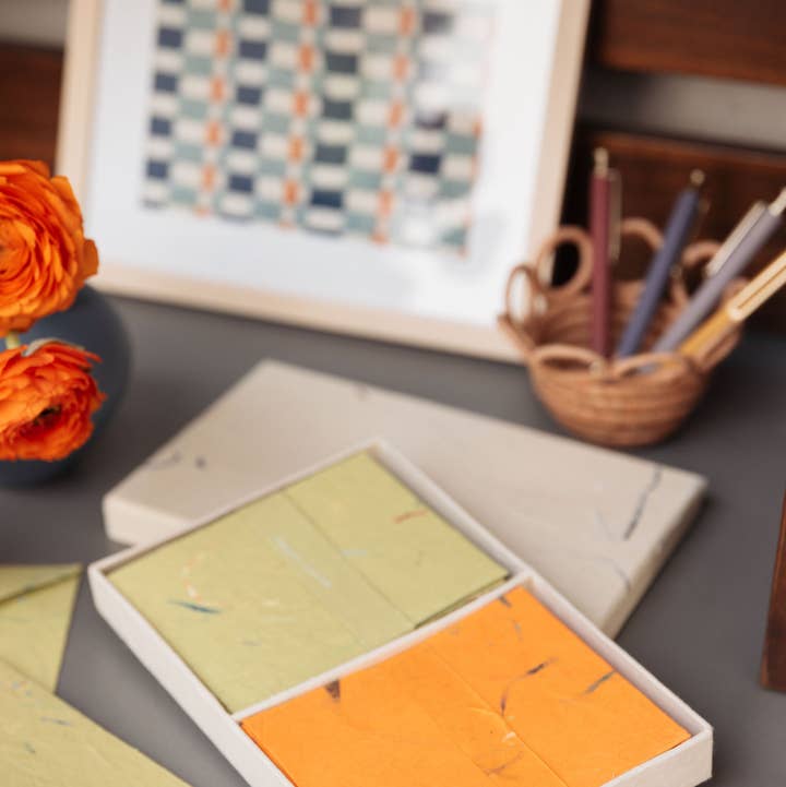 Sustainable Threads - Wholesale Stationery/Notecard Set - Notecards | Recycled Cotton | Different Strokes (set of 16)