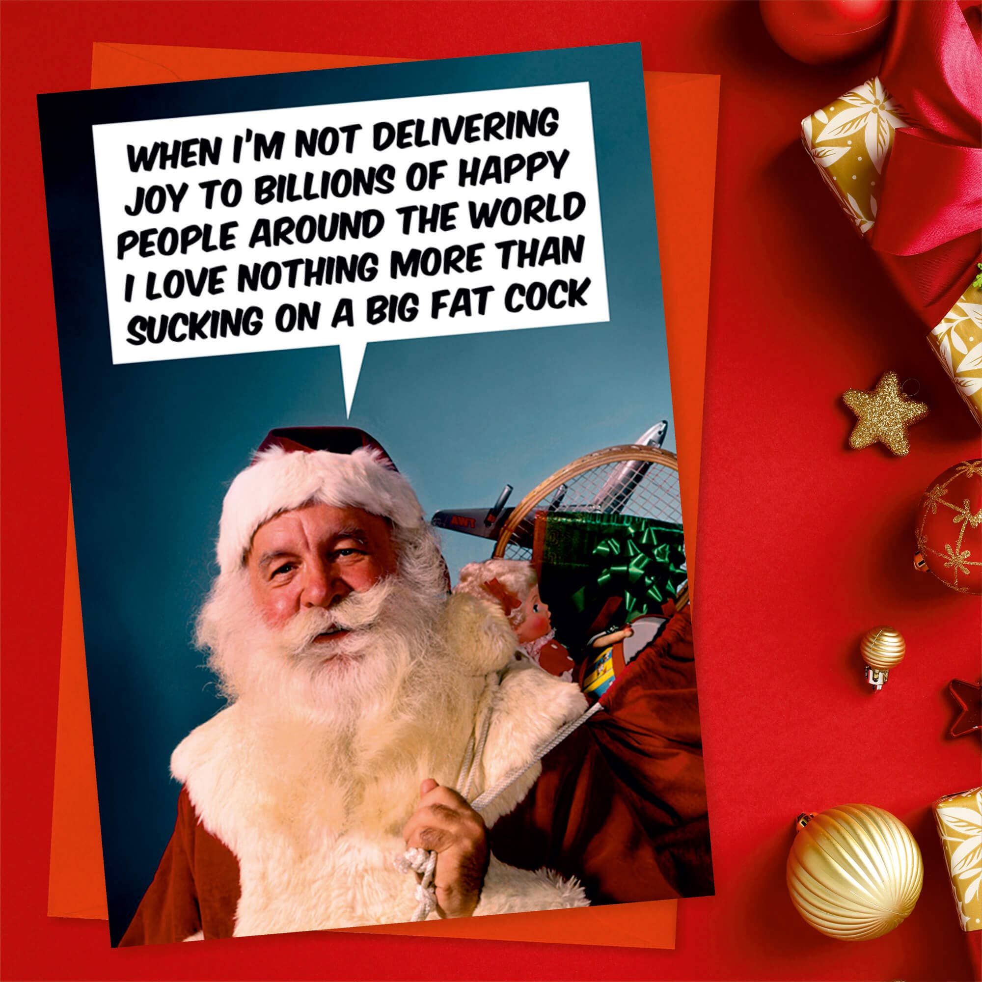 Dean Morris Cards - Wholesale Christmas Card - Sucking Santa Greeting Card1