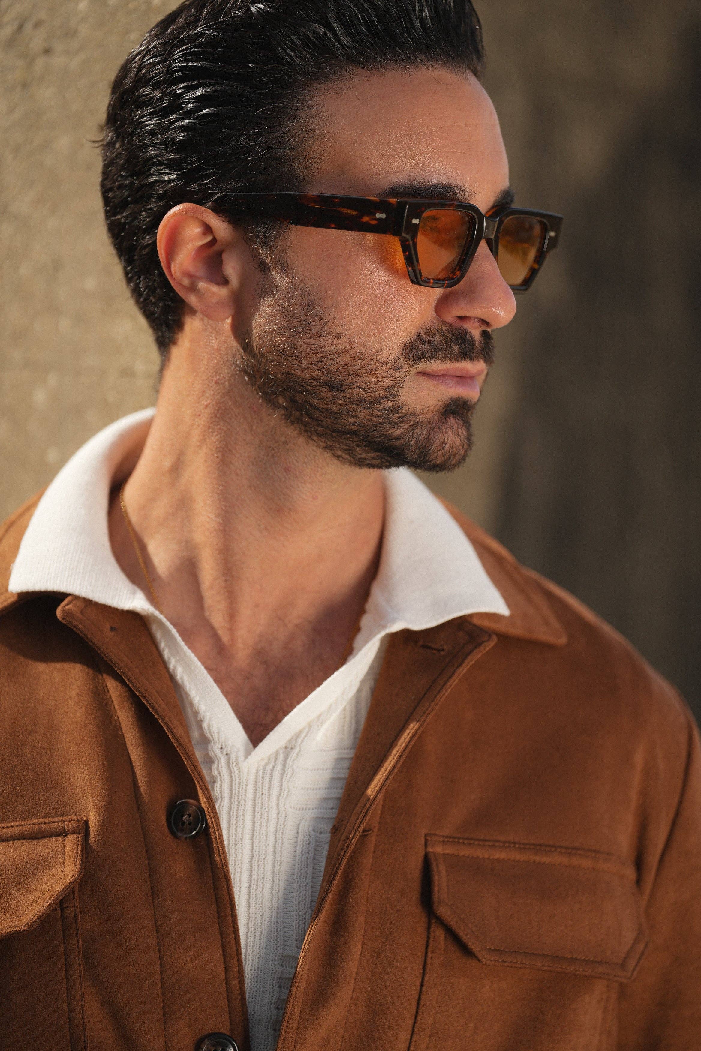 DONATO - Wholesale Shirt Jacket/Shacket - Men's - CAMEL SUEDE OUTERSHIRT11