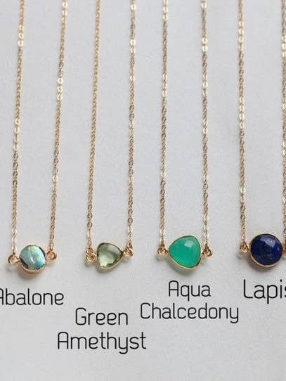 14K Gold-Filled Choker with Dainty Gemstone for wholesale by Georgia Marie Designs