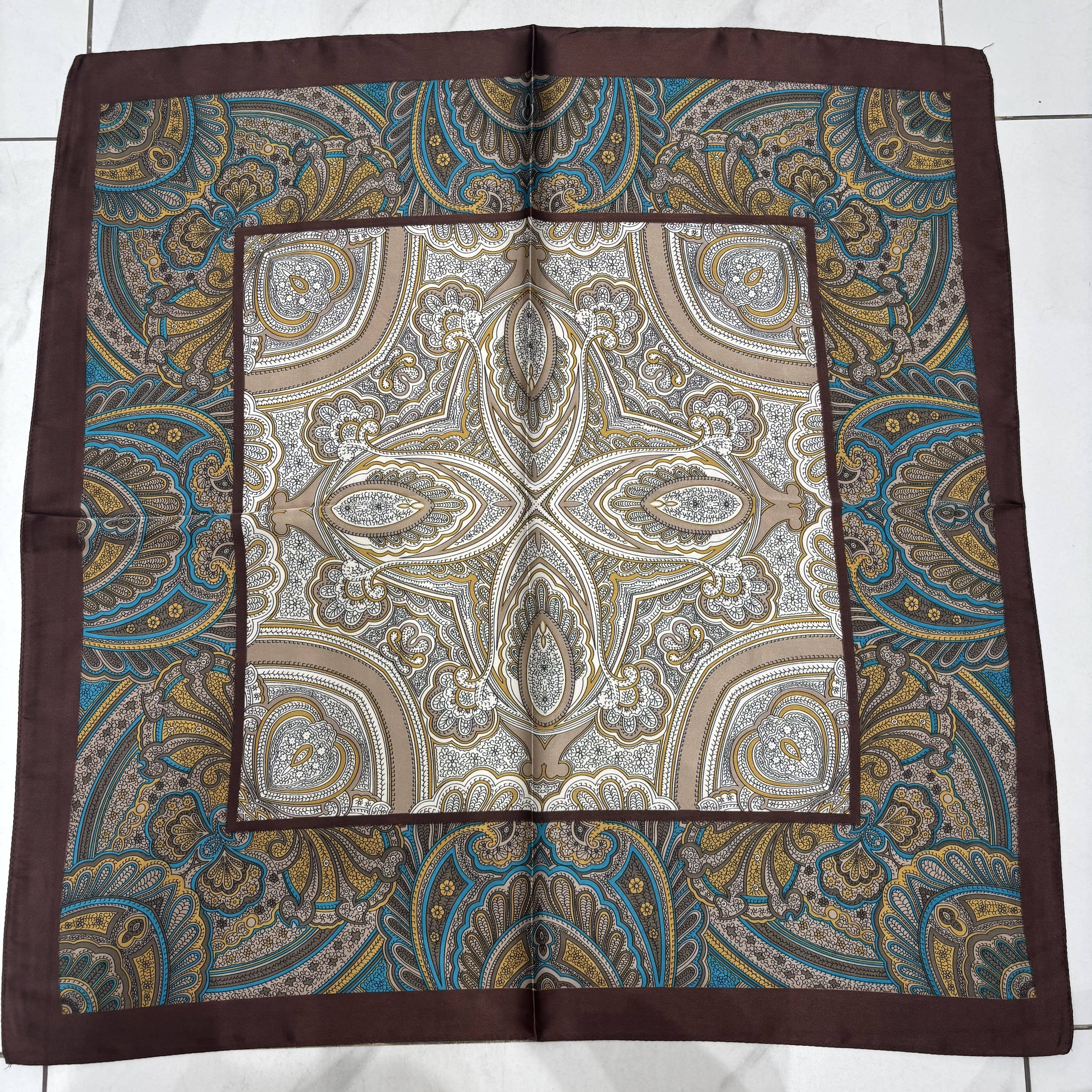 Brown Patterned scarf 70x70 cm FL37 for wholesale on Faire1