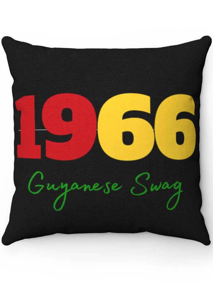 1966 Guyana Independence Spun Polyester Square Pillow por atacado de Guyanese Swag