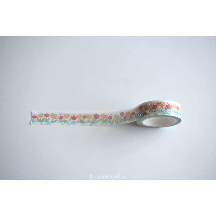 Lycheemeadow - Wholesale Washi Tape - Tulips Silver Metallic Foil Washi Tape3