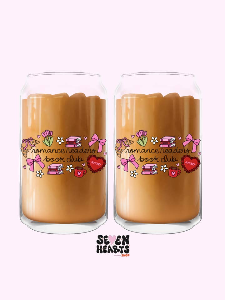 Romance readers Book Club Valentine's days glass cup for wholesale by Seven hearts shop