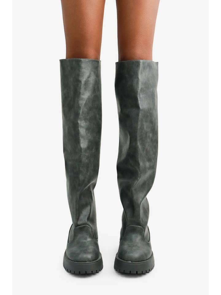 Lemonade Shoes - Wholesale Boots - Women's - CITY OF GOD - Slouchy Tall Boots w/ Rugged Sole3