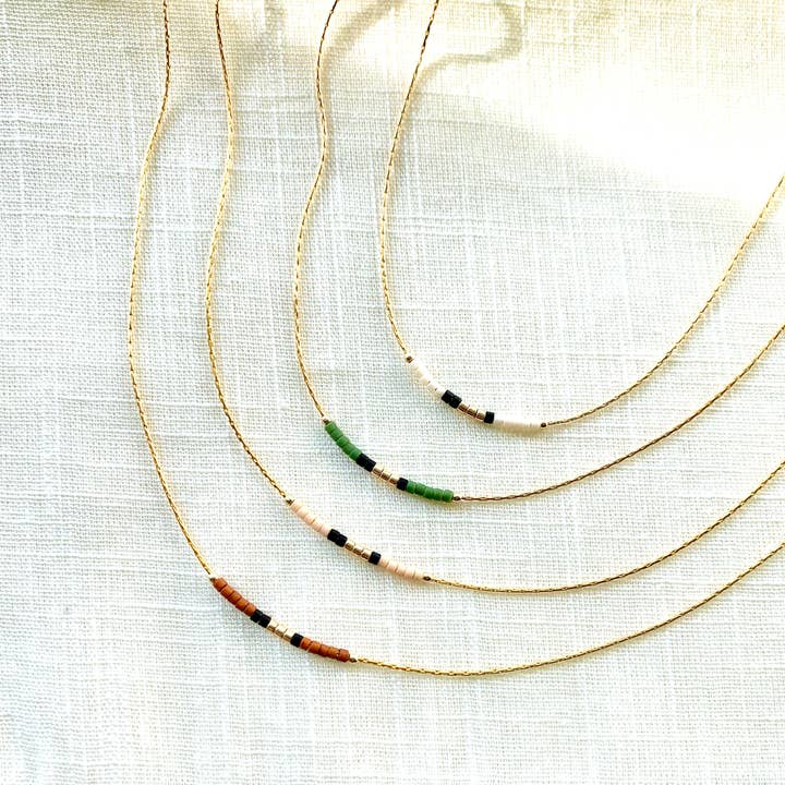 Ocean Breakup - Wholesale Beaded/Pearl Necklace - Muted Minimalist Beaded Necklace