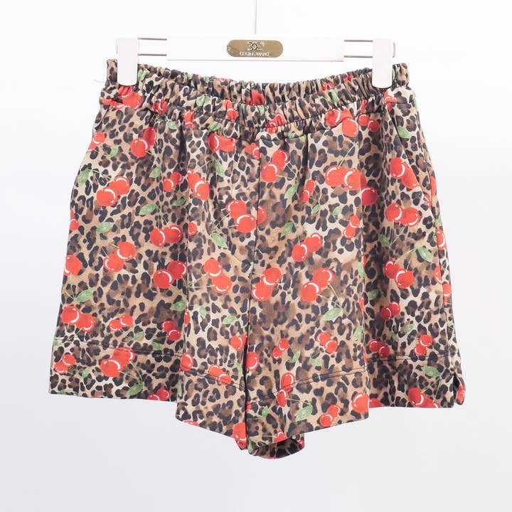 Cotton shorts with cherry print BCG01201 for wholesale by Cecile Wang