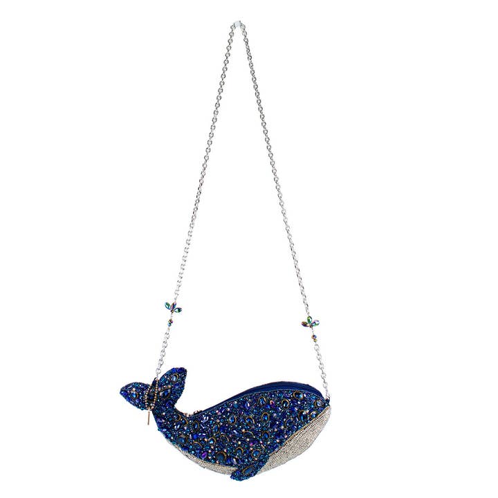 Mary Frances Accessories - Wholesale Crossbody Bag - Women's - Whale of a Time Blue Beaded Whale Crossbody Handbag