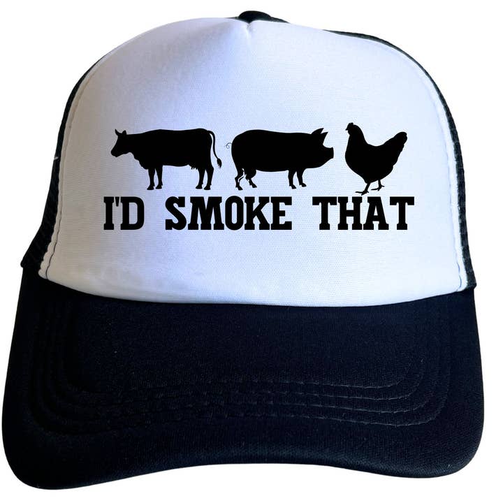 I'd Smoke That, Funny BBQ Trucker Hat for wholesale by Oh Shirt and More LLC